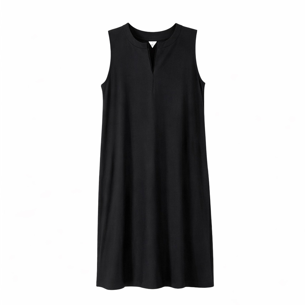 Chico’s Travelers Black Sleeveless Shift Dress Size 2 NWT